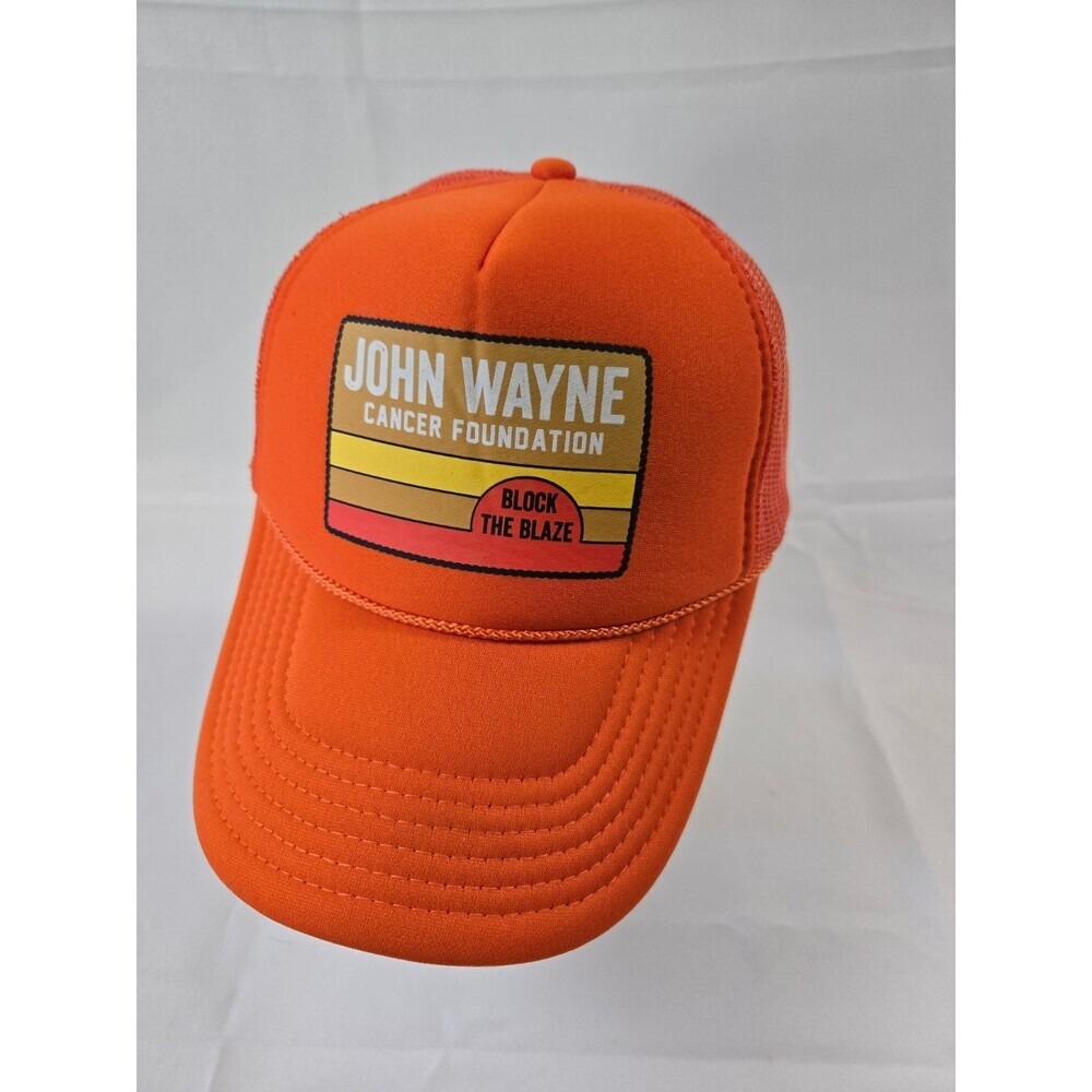 John Wayne Cancer Foundation Hat Orange Block the Blaze DTTO Snapback NOS H11